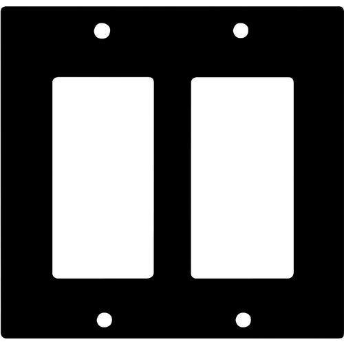 Wallplate, 4-1/2 in L, 4.56 in W, 2 -Gang, Thermoset, Black, High-Gloss - pack of 10