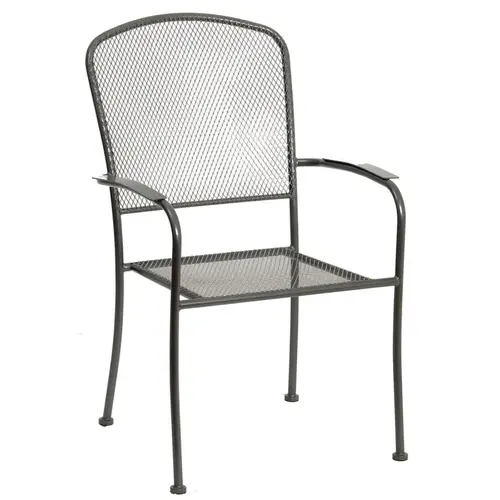 Arlington Stackable Patio Chair with Mesh, 24 in W, 24-1/2 in D, 36-5/8 in H, Steel Seat