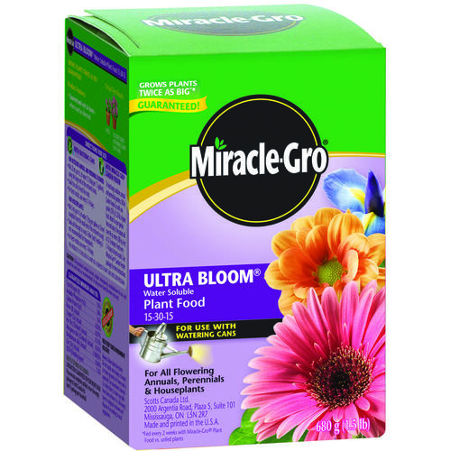 Miracle-Gro 2756210 Water Soluble Plant Food, 500 g, Powder, Solid, 15-30-15 N-P-K Ratio Blue