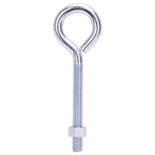 Eye Bolt, 9.5 mm Thread, Machine Thread, 3 in L Thread, 1-5/8 in Dia Eye, 264 lb Working Load, Steel - pack of 10