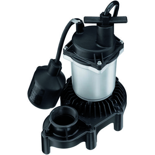 SIMER 2165/2975PC 2165 Sump Pump, 1-Phase, 4.1 A, 115 V, 0.5 hp, 1-1/2 in Outlet, 22 ft Max Head, 960 gph, Thermoplastic