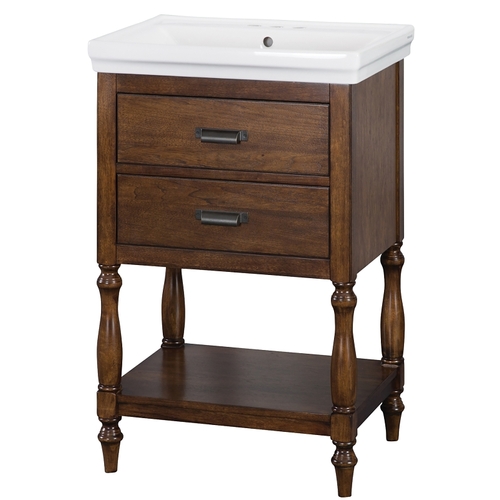 CRAFT + MAIN CHNVT2435 Cherie Series Vanity Combo, 22-1/8 in W Cabinet, 16-3/4 in D Cabinet, 32-5/8 in H Cabinet