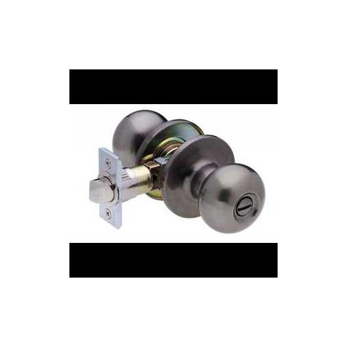 Professional Series Ball Knob Lockset, Keyed Lock, Metal, Satin, 2-3/8, 2-3/4 in Backset