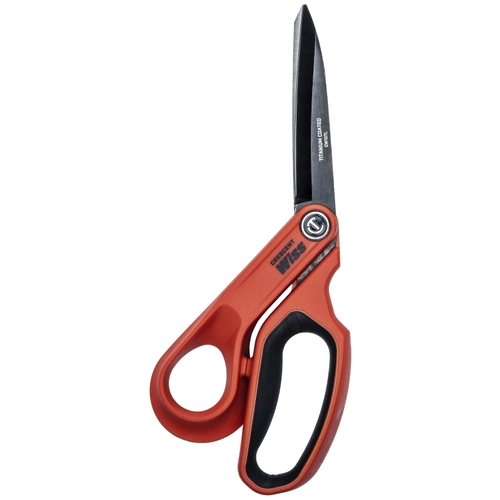 Crescent CW10TL Left Hand Tradesman Shear, 10 in OAL, 3-3/4 in L Cut, Steel Blade