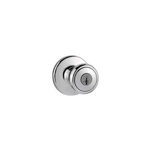 Door Knob, 3 Grade, Chrome/Satin, 2-3/8 to 2-3/4 in Backset, 1-3/8 to 1-3/4 in Thick Door