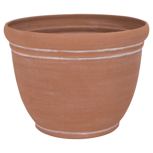 Planter, 13 in Dia, Round, Resin, Terra Cotta - pack of 6