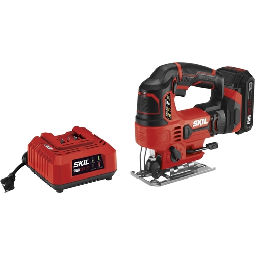 Jig Saw Kit, Battery Included, 20 V, 2 Ah, 15/32 to 4-11/16 in Cutting Capacity, 1 in L Stroke
