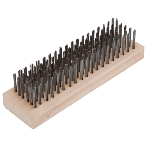 Wire Brush, Metallic Bristle, 1-3/8 in W Brush, 7-1/8 in OAL