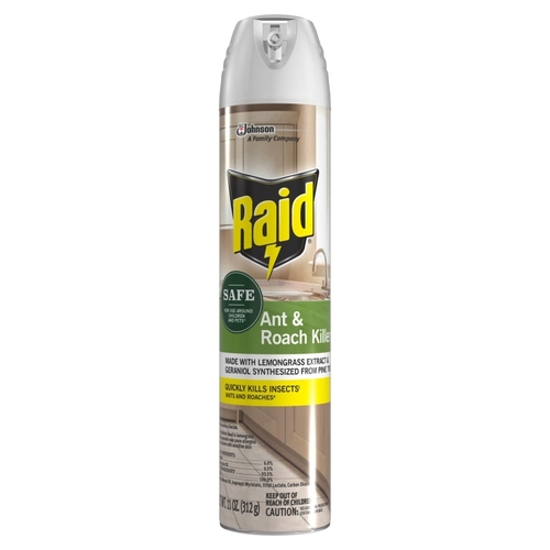 Ant and Roach Killer, Aerosol, Spray Application, Indoor, 11 oz Clear