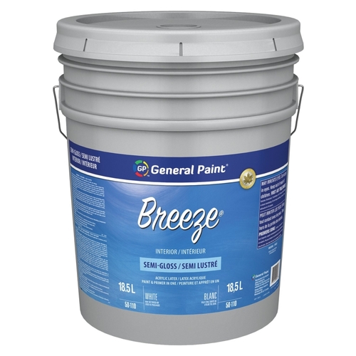 General Paint GE0050110-20 Breeze 50-110-20 Interior Paint, Semi-Gloss, White, 5 gal