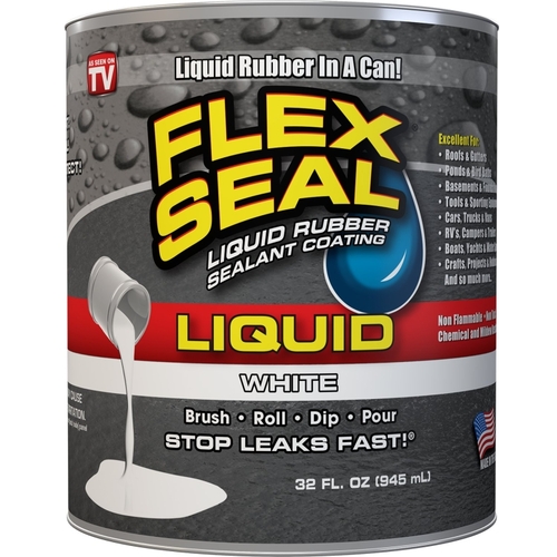 Flex Seal LFSWHTC32 Liquid Sealant Coating, White, 32 oz, Can