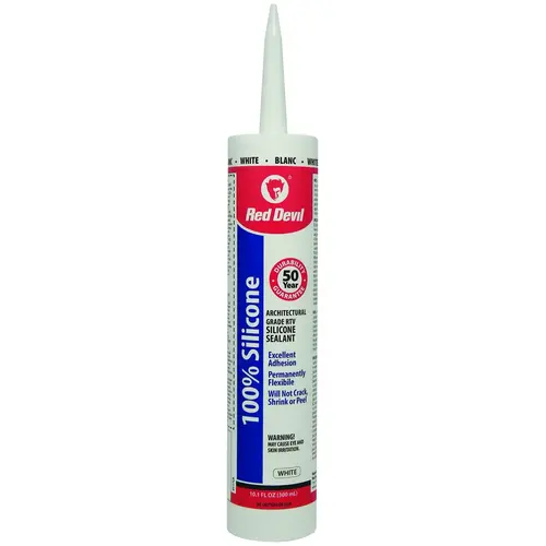 Silicone Sealant, White, 9 oz Cartridge