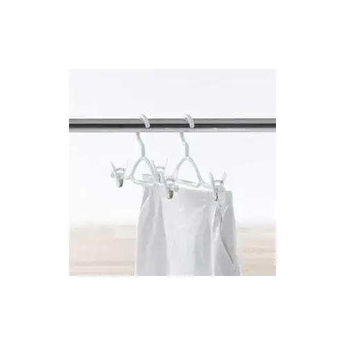 Skirt Hanger with Clips, Plastic, Tan/White