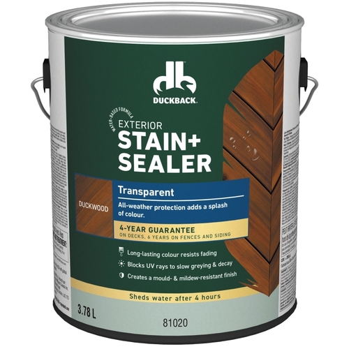 Exterior Stain and Sealer, Duckwood, Liquid, 1 gal - pack of 4