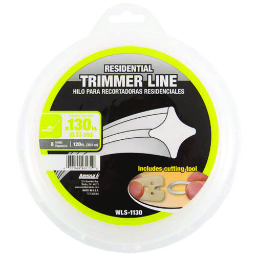 Trimmer Line, 0.13 in Dia, 120 ft L, Nylon