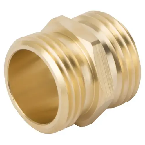 Garden Hose Connector, 3/4 x 3/4 in, MNH x MNH, Brass, Brass