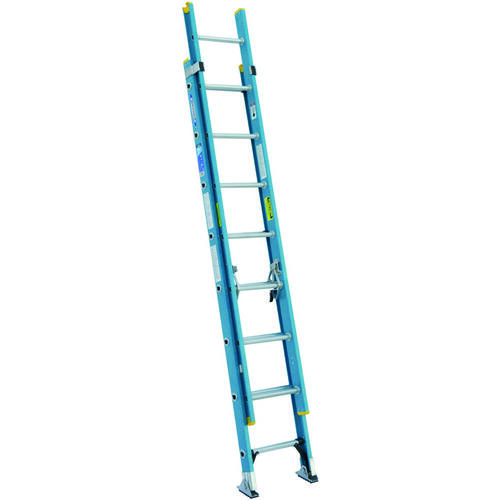 Werner D6016-2 Extension Ladder, 16 ft H Reach, 250 lb, Fiberglass