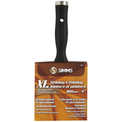 XL Series Stain and Paint Brush, 4 in W, 3-1/8 in L Bristle, Polyester Bristle, Non-Slip Handle