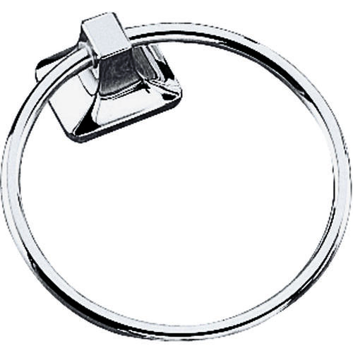 Towel Ring, 5-7/8 in Dia Ring, Wall Mounting Chrome