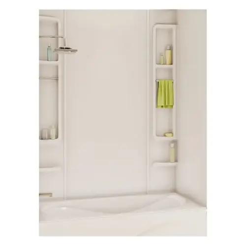 Finesse Series Bathtub Wall Kit, 33-1/2 in L, 61 in W, 80 in H, Acrylic, Glue Up Installation, White