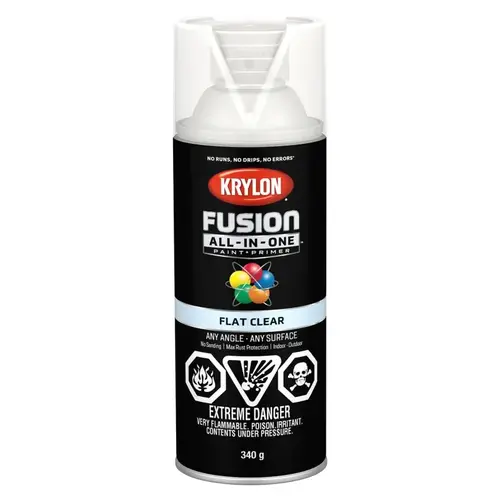 Fusion All-In-One Paint and Primer, Flat, Clear, 12 oz, Can