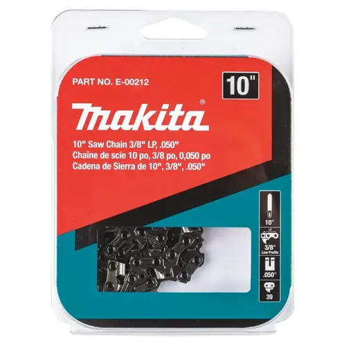 Chainsaw Chain, 91PX Chain, 0.05 in Gauge, 3/8 in TPI/Pitch, 39-Link Silver