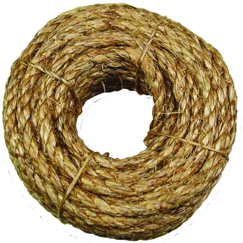 Rope, 3/8 in Dia, 50 ft L, Manila, Beige/Brown