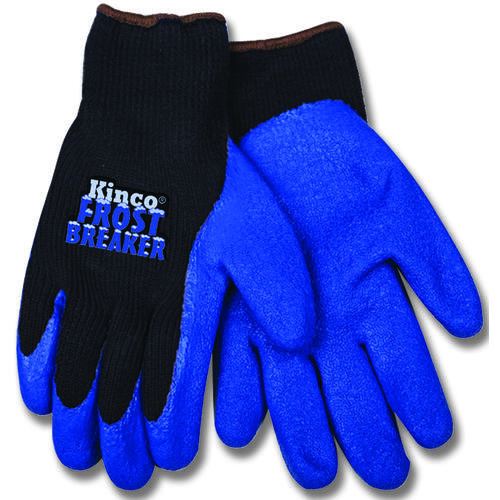 Protective Gloves, Men's, S, 11 in L, Regular Thumb, Knit Wrist Cuff, Acrylic, Black/Blue Pair