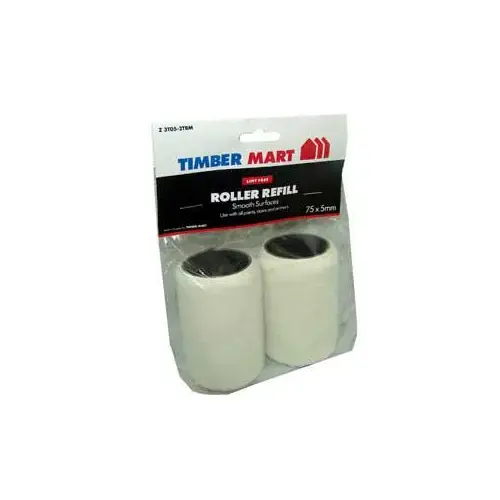 Paint Roller Refill, 5 mm Thick Nap, 75 mm L, Polyester Cover