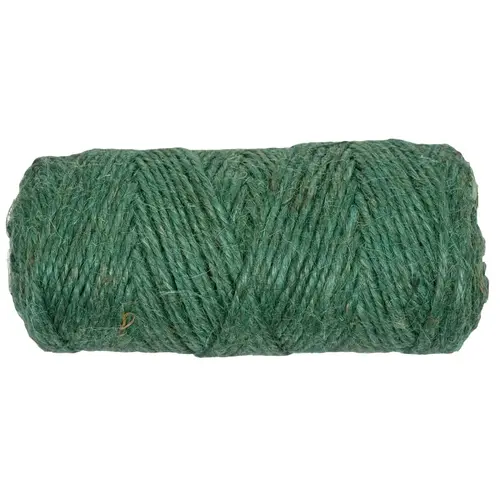 Garden Twine, 200 ft L, Jute, Green