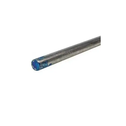 Round Unthreaded Rod, 1/4 in Dia, 36 in L, Mild Steel, Zinc, A-307 Grade