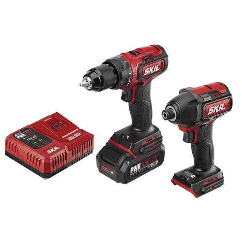 SKIL CB743701 Combination Kit, Battery Included, 20 V, Tools Included: Drill/Driver, Right Angle Impact Driver