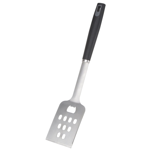 BBQ Spatula, 1.5 mm Gauge, Stainless Steel Blade, Stainless Steel, Plastic Handle, Straight Handle