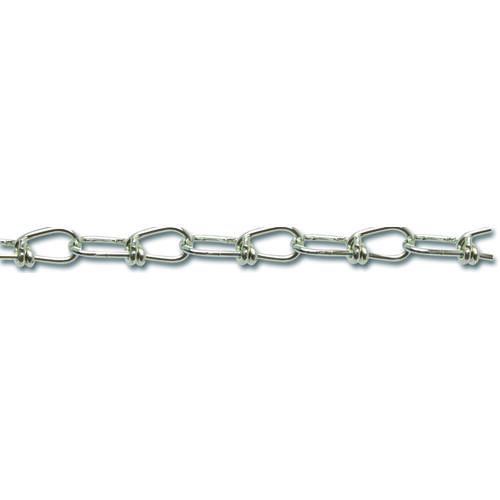 Campbell 076-2024N Double Loop Chain, #2/0, 250 ft L, 255 lb Working Load, Carbon Steel, Zinc