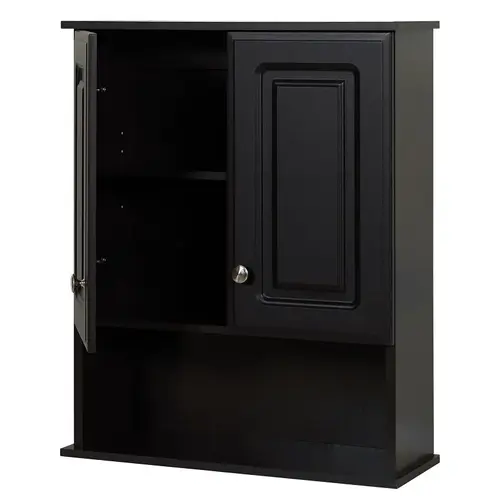 Zenna Home R2328CHA Bath Cabinet, 23 in OAW, 8-1/4 in OAD, 28 in OAH, Wood, Espresso, 1-Shelf