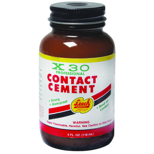 Leech Adhesives X30-74 X-30 Contact Cement, Clear, 4 oz Bottle