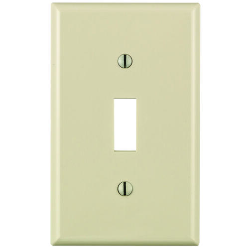 Wallplate, 4-1/2 in L, 2-3/4 in W, 1 -Gang, Nylon, Light Almond, Smooth