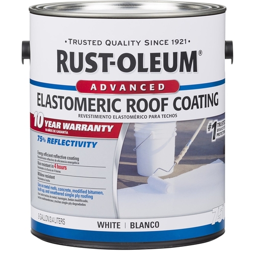 Rust-Oleum 301903-XCP2 750 Series Elastomeric Roof Coating, White, 0.9 gal, Liquid - pack of 2