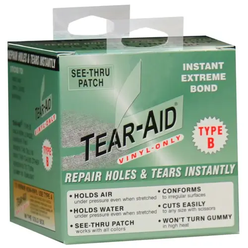 Tear-Aid D-ROLL-B-20 Vinyl Repair Patch Kit, B, Green