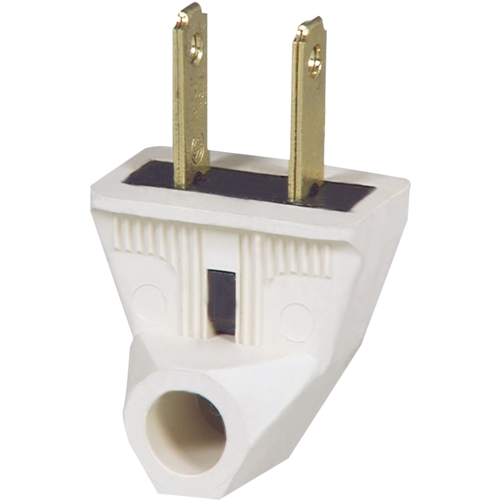 Electrical Plug, 2 -Pole, 15 A, 125 V, NEMA: NEMA 1-15, White
