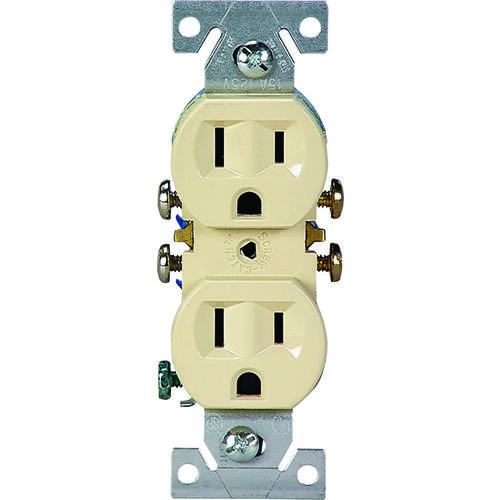 270V/10 Duplex Receptacle, 2 -Pole, 15 A, 125 V, Push-in, Side Wiring, NEMA: 5-15R, Ivory - pack of 10