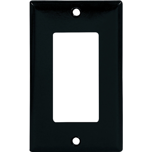 Wallplate, 4-1/2 in L, 2-3/4 in W, 1 -Gang, Thermoset, Black, High-Gloss