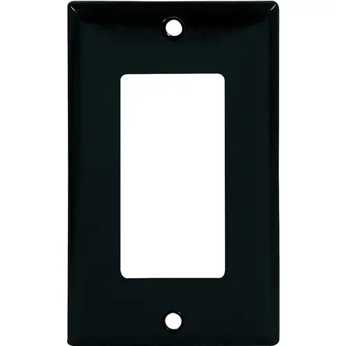 Wallplate, 4-1/2 in L, 2-3/4 in W, 1 -Gang, Thermoset, Black, High-Gloss - pack of 25