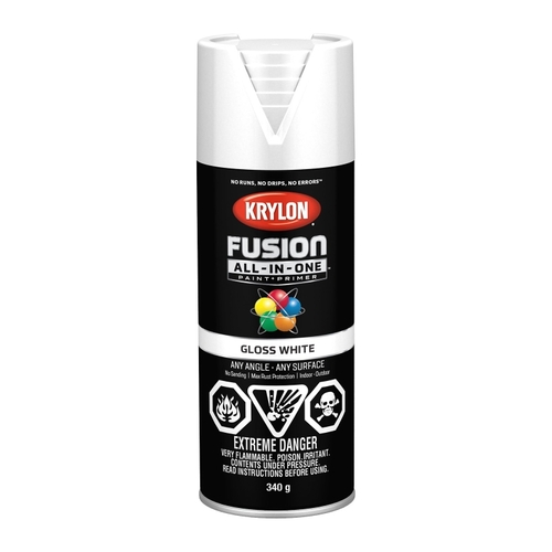 Fusion All-In-One Paint and Primer, Gloss, White, 12 oz, Can