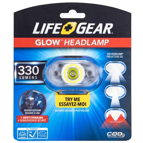 Life+Gear 413827 MultiFunction Glow Headlamp, AAA Battery, Alkaline
