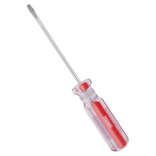 Screwdriver, 1/8 in Drive, Slotted Drive, 5-1/2 in OAL, 3 in L Shank, Plastic Handle