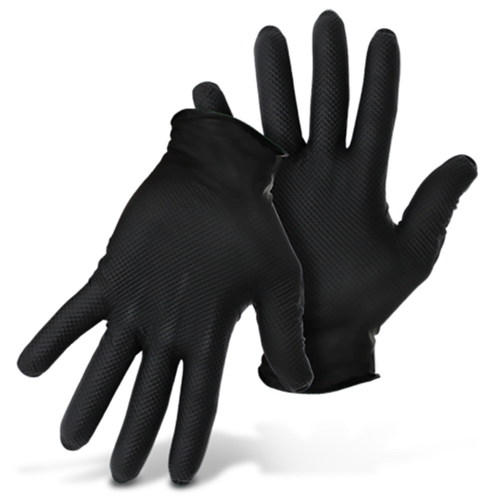 GRIPPAZ G21091-L Disposable Gloves, L, Nitrile, Black - pack of 50