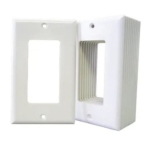 Wallplate, 4-1/2 in L, 2-3/4 in W, 1 -Gang, Thermoset, White, High-Gloss - pack of 10