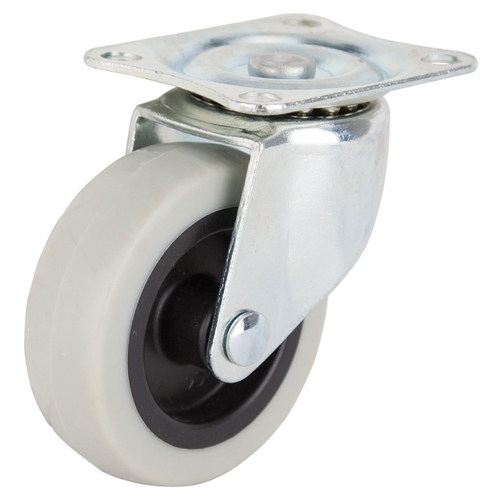 ProSource JC-N04-G Swivel Caster, 3 in Dia Wheel, 24 mm W Wheel, Thermoplastic Rubber Wheel, Gray, 130 lb