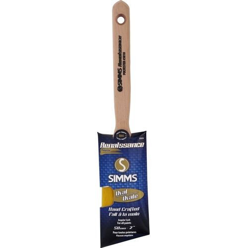 Renaissance 5010-50 Oval Sash Brush, 2 in W, 2 in L Bristle, Synthetic Hybrid Blend Bristle